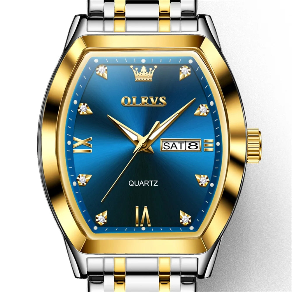 OLEVS Men Luxury Watch 5528 Blue Silver