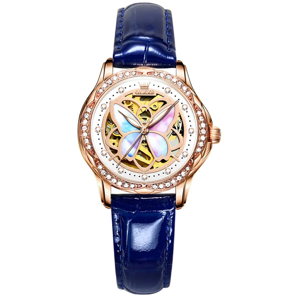 OLEVS Lady's Butterfly - Leather strap