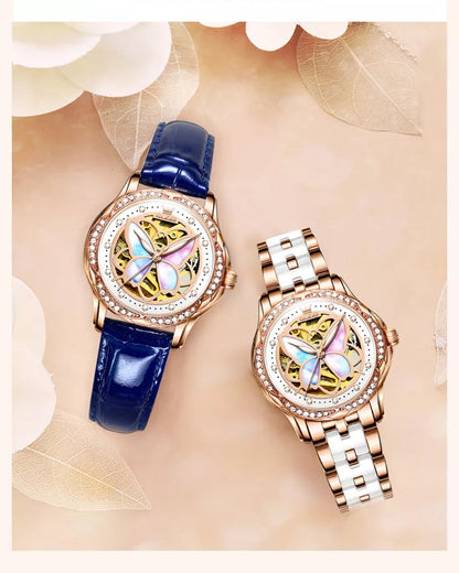 OLEVS Lady's Butterfly - Leather strap