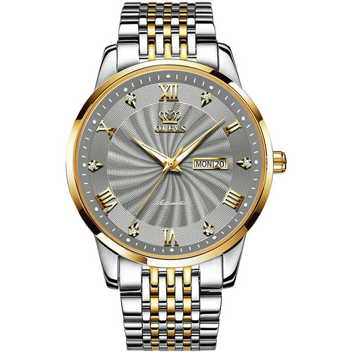 Men Watch OLEVS 6630 Automatic Casual Watch Silver