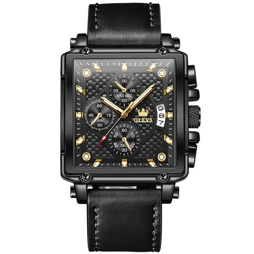 OLEVS Men Luxury Square Watch 9925 Black