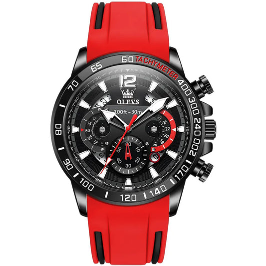 Men Watch OLEVS 9936  Red