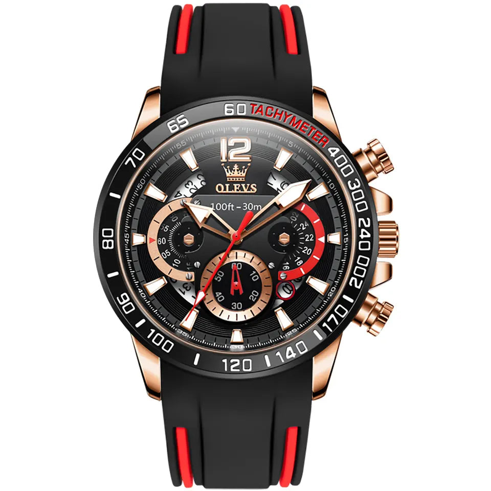 Men Watch OLEVS 9936  Red