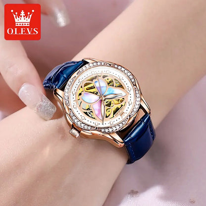 OLEVS Lady's Butterfly - Leather strap