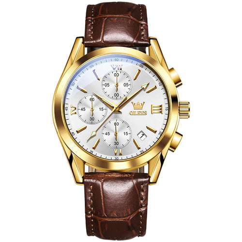 OLEVS Men Clasic Watch 2872 Gold White