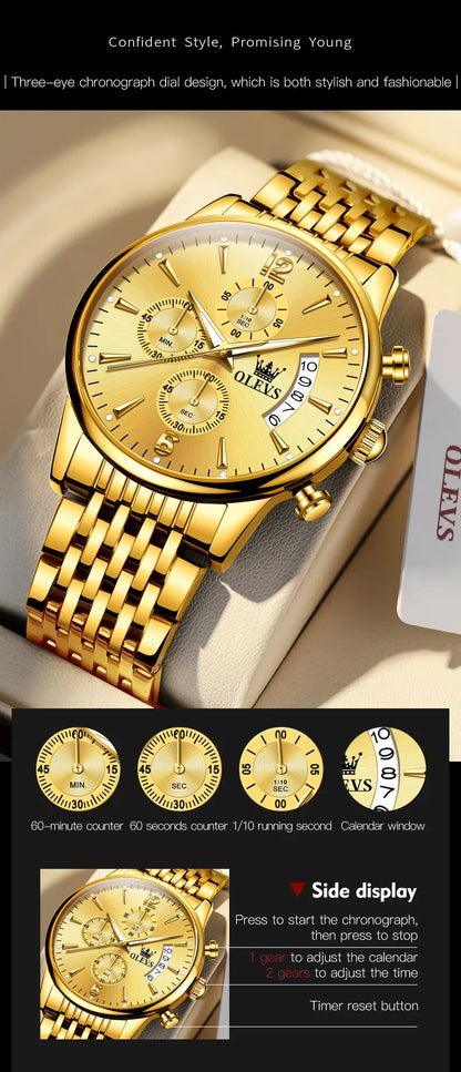 OLEVS Men Watch 2867 Gold