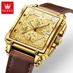 OLEVS Men Luxury Square Watch 9925 Golden