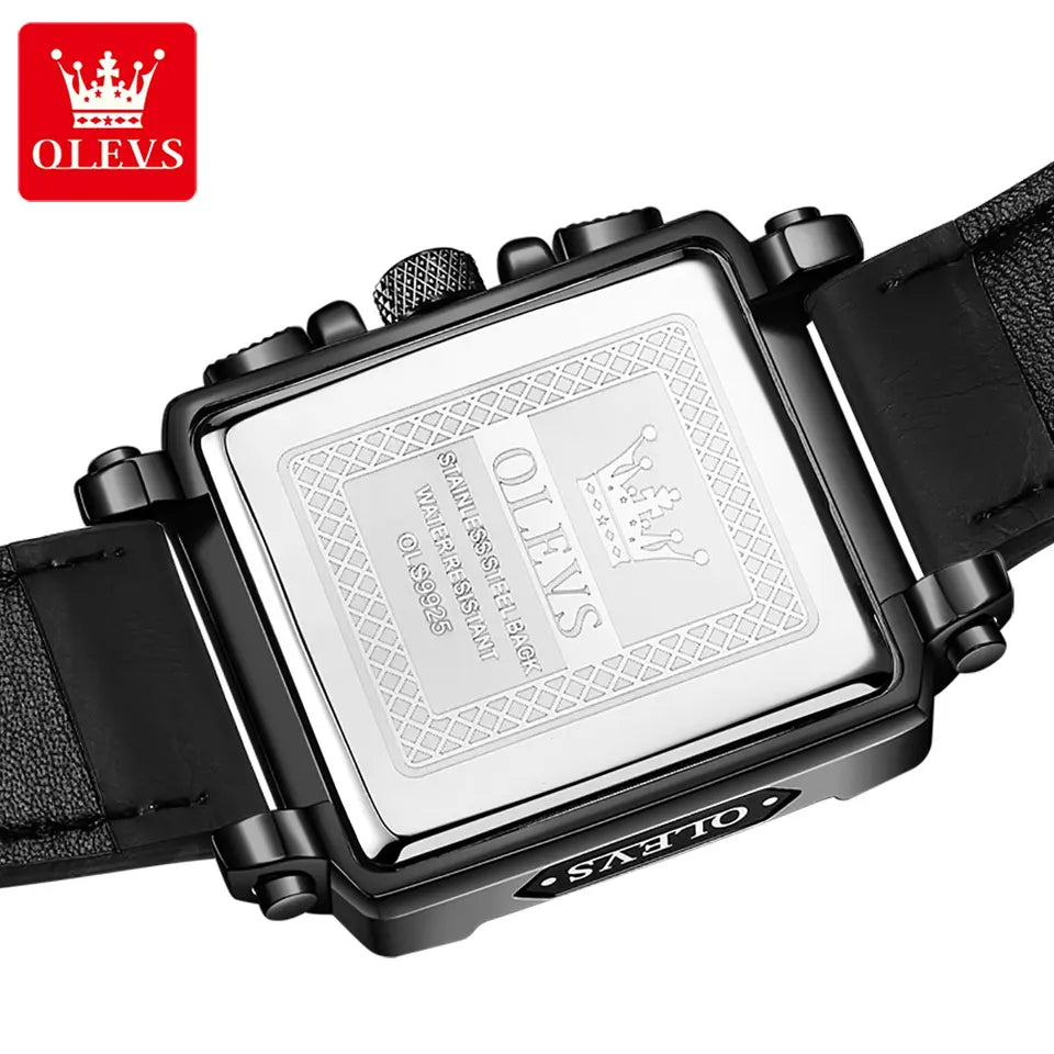 OLEVS Men Luxury Square Watch 9925 Black