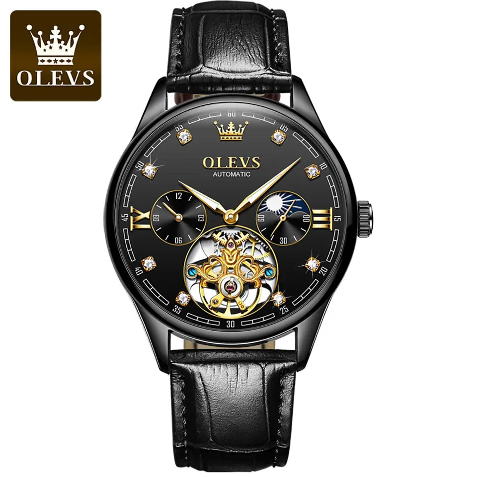 Men Watch OLEVS 3601 Automatic Mechanical Watch White