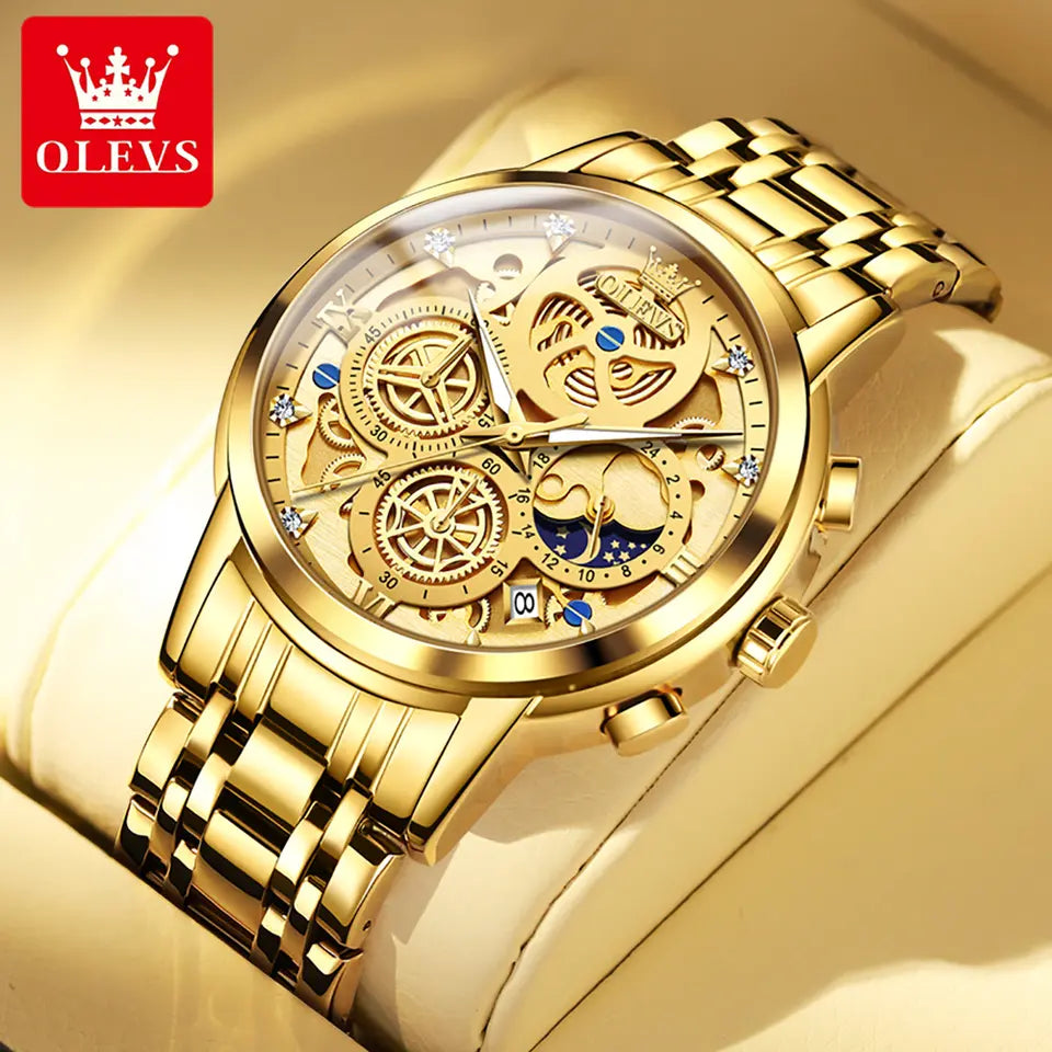 Men Watch OLEVS 9947 Gold