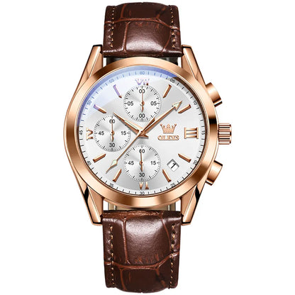 OLEVS Men Clasic Watch 2872 Gold White