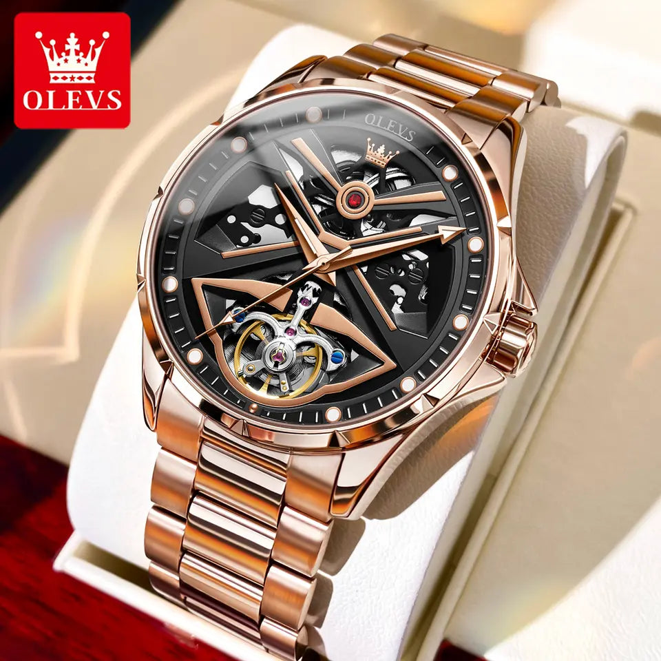 OLEVS Men Luxury Watch 6655 Rose Gold