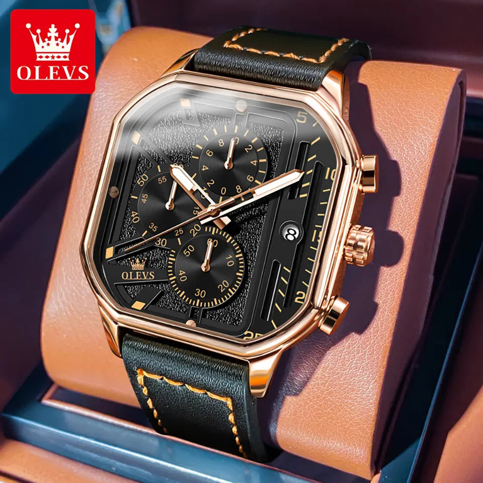 Men Watch OLEVS 9950  Rose Gold