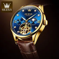 Men Watch OLEVS 3601 Automatic Mechanical Watch White