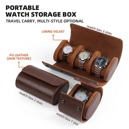 Triple Watch case - Brown